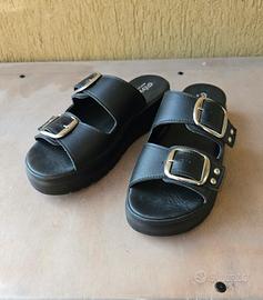 Ciabatte borchie 39 nero NEW pelle