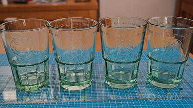 BACARDI TUMBLERS BICCHIERI VETRO VERDE VINTAGE