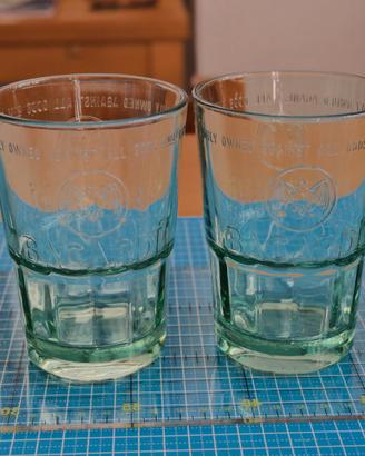 BACARDI TUMBLERS BICCHIERI VETRO VERDE VINTAGE