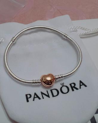 Bracciale Pandora Chiusura a cuore oro roso