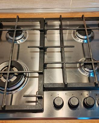 piano cottura a gas 4 fuochi in acciaio inox 