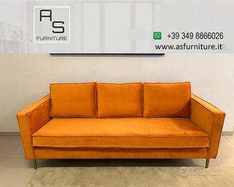 Divano design 3 posti velluto 200cm Florence Knoll