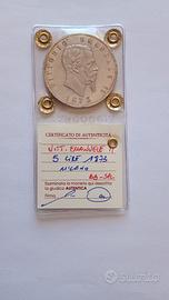 Vittorio Emanuele II 5 lire 1873 Roma bb-spl