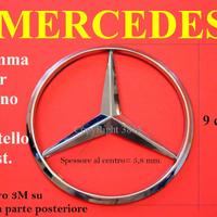 MERCEDES BENZ Stemma 9 cm. 90 mm. ABS CROMATO Freg