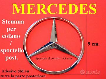 MERCEDES BENZ Stemma 9 cm. 90 mm. ABS CROMATO Freg