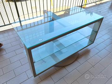 Mobiletto in metallo e vetro porta elettroniche 