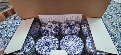 16 candele con scatolina in metallo 