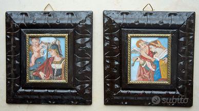 Dipinti. Due miniature con allegorie classiche