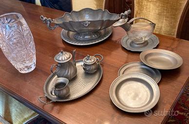set  da tavola antichi in peltro