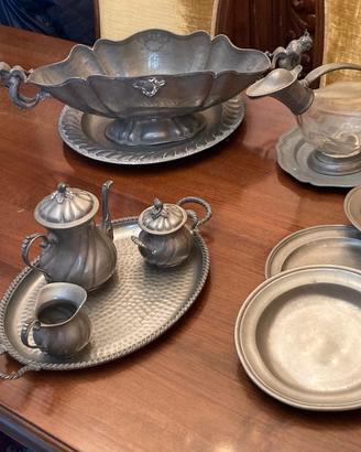 set  da tavola antichi in peltro