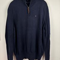 Maglione uomo 1/4 zip Blu Tommy Hilfiger taglia M