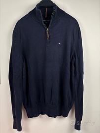 Maglione uomo 1/4 zip Blu Tommy Hilfiger taglia M