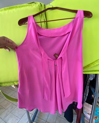 Top dondup rosa misto seta