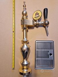 Spillatore birra in ottone nuovo con vaschetta