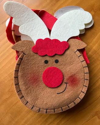 sacchetto renna natale in pile