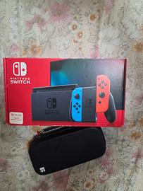 Nintendo Switch V2 Neon con Custodia in Garanzia