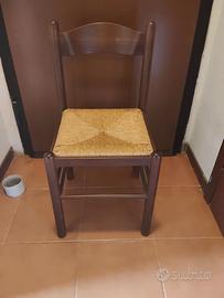 Sedie paglia e legno