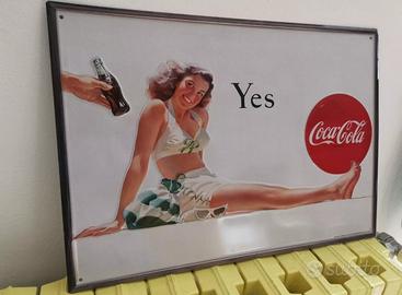 Coca-Cola insegna pubblicitaria 45 x 30 in metallo