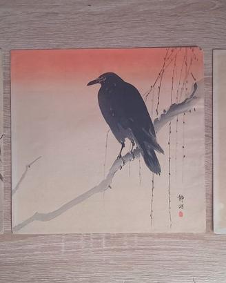 3 Xilografie Giapponesi Antiche Mokuhanga 900
