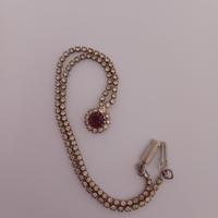 Collana girocollo vintage viola e bianco