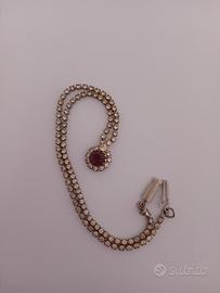 Collana girocollo vintage viola e bianco