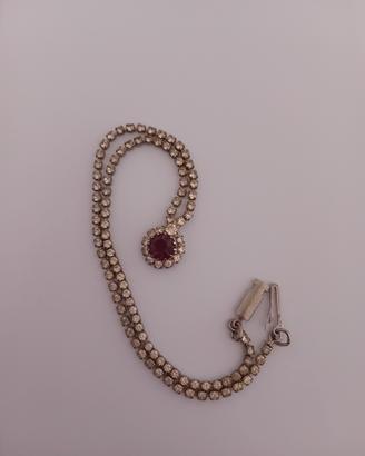 Collana girocollo vintage viola e bianco