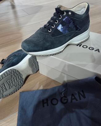 hogan scarpe 37 blu sneakers donna