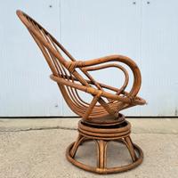 poltrona bambù girevolole con molle per dondolare