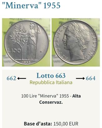 100 lire del 1955 rara