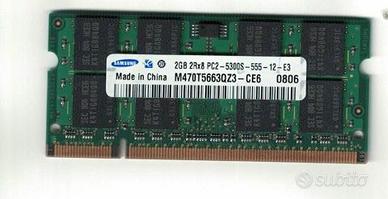 RAM notebook 2GB - Samsung - DDR2 667MHz PC2-5300S