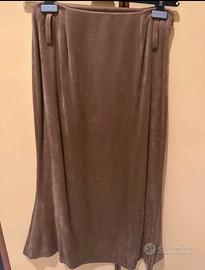 Gonna lunga scamosciata