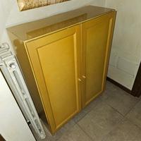 Mobiletto in legno giallo senape