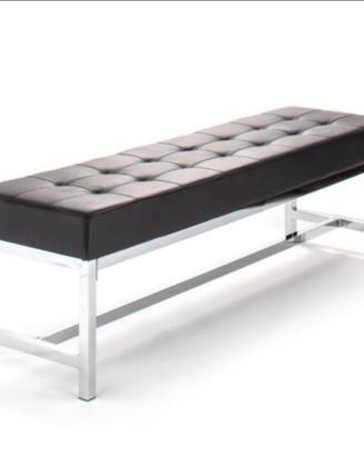 Panca di design in acciaio e pelle