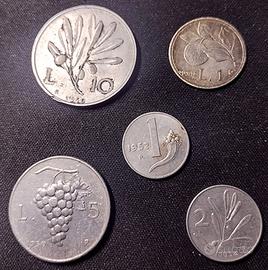 N. 5 MONETE REPUBBLICA ITALIANA