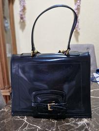 Coccinelle borsa in pelle lucida nera