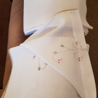 Tende portafinestra lino dipinte a mano