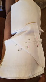 Tende portafinestra lino dipinte a mano