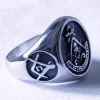 Anello acciaio teschio pirati massoneria