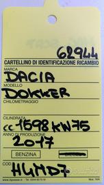 MOTORE COMPLETO DACIA Dokker 1Â° Serie H4MD7 Benzi