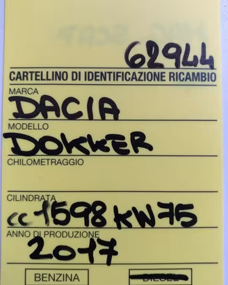 MOTORE COMPLETO DACIA Dokker 1° Serie H4MD7 Benzi