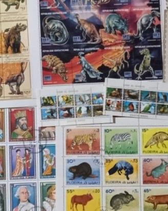 box foglietti 1100 francobolli diversi differenti