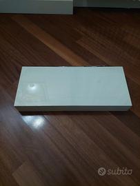 mensola laccata bianco lucido con supporto