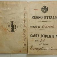Carta identità Regno d'Italia