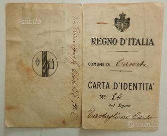 Carta identità Regno d'Italia
