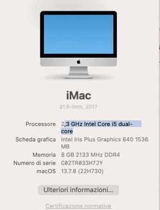iMac 21 2017  2 TB SSD  i5