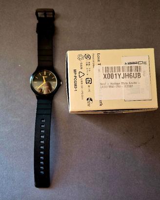 Casio orologio analogico al quarzo nero e oro 