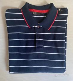 Polo blu a righe Celio Casual