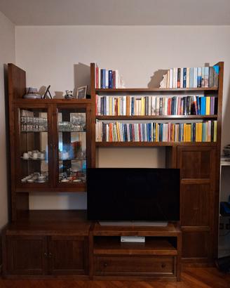 Mobile Vetrina e Libreria in noce Botti Arreda