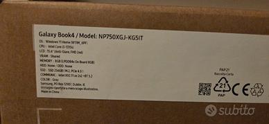 Samsung Galaxy Book4 15,6” – NUOVO SIGILLATO