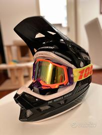 Casco 100% bici dh downhill con maschera 100%